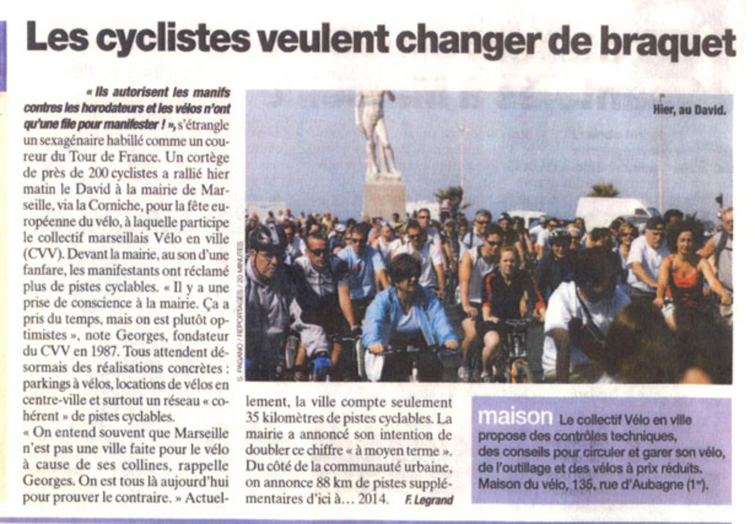 2005.06.06.20minutes.Les cyclistes veulent changer de braquet 1556x1080
