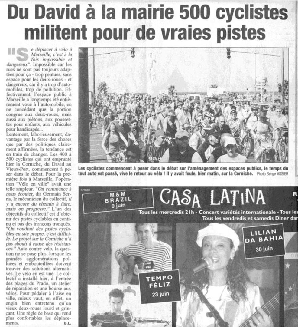 2005.06.06.La Provence.Du David à la mairie 500  cyclistes militent pour de vraies pistes 986x1080