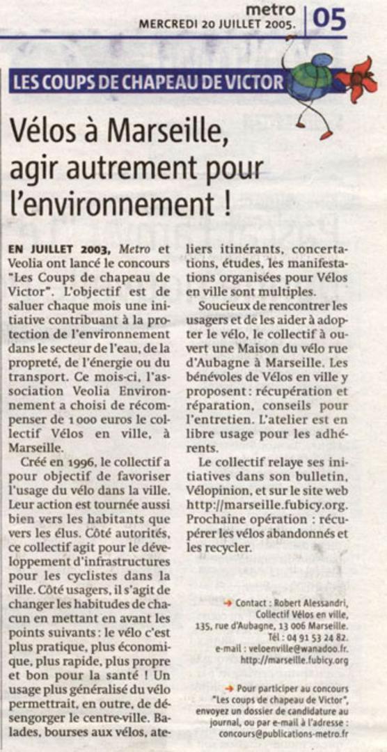 2005.07.20.metro.Vélos à Marseille agir autrement pour lenvironnement 556x1080