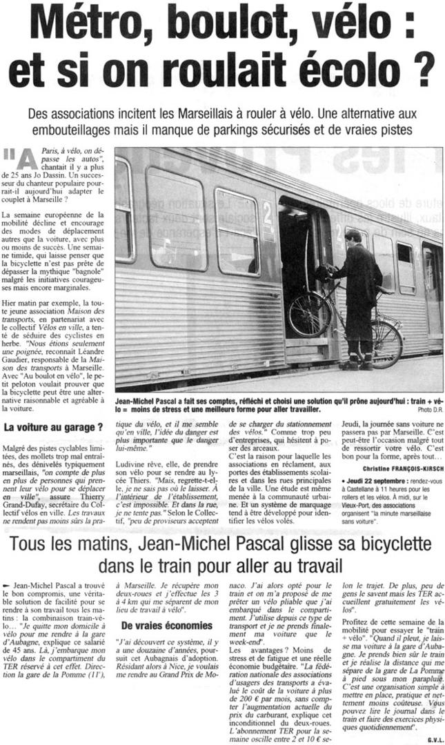 2005.09.20.LaProvence.Métroboulot vélo et si on roulait écolo 645x1080