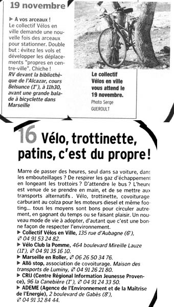 2005.11.18.La Provence. Vélo trotinette patinscest du propre