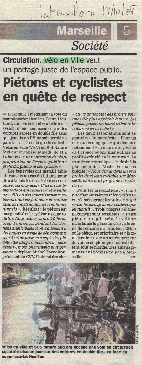 2008.10.19.La Marseillaise.Piétons et cyclistes en quête de respect