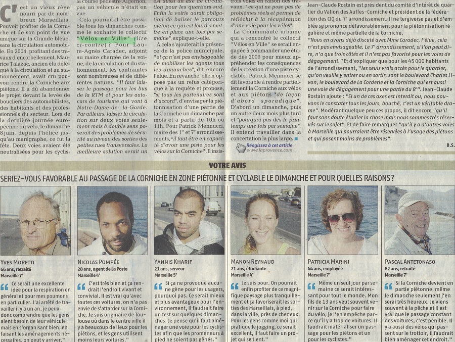 2008.11.07.La Provence.Rendons la Corniche aux piétons