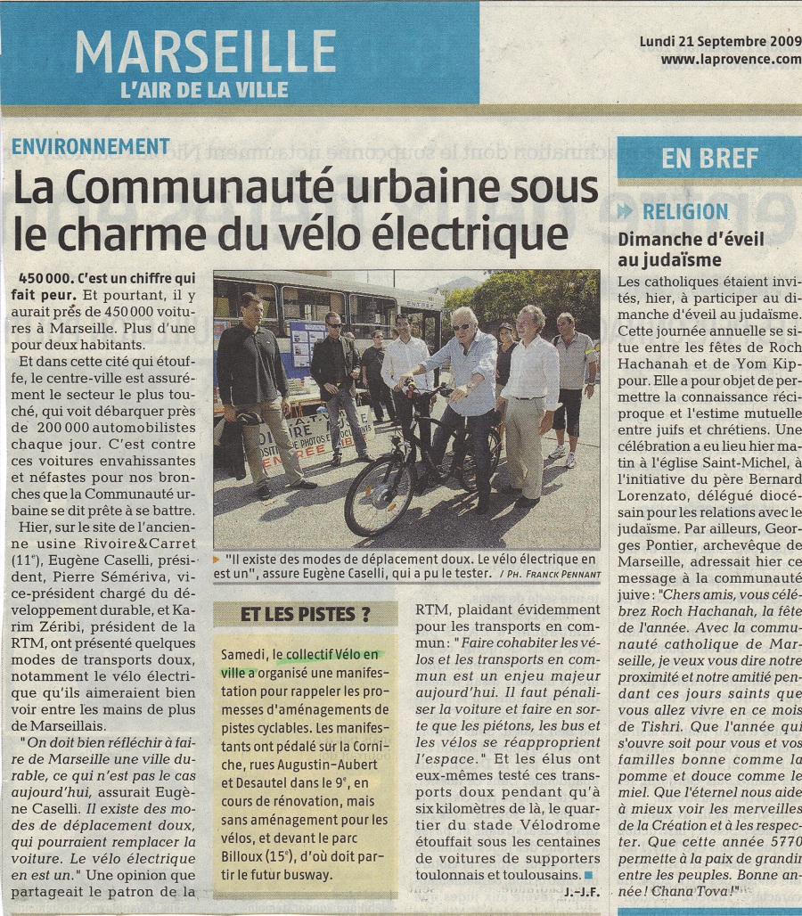 2009.09.21.La Provence.vélo électrique