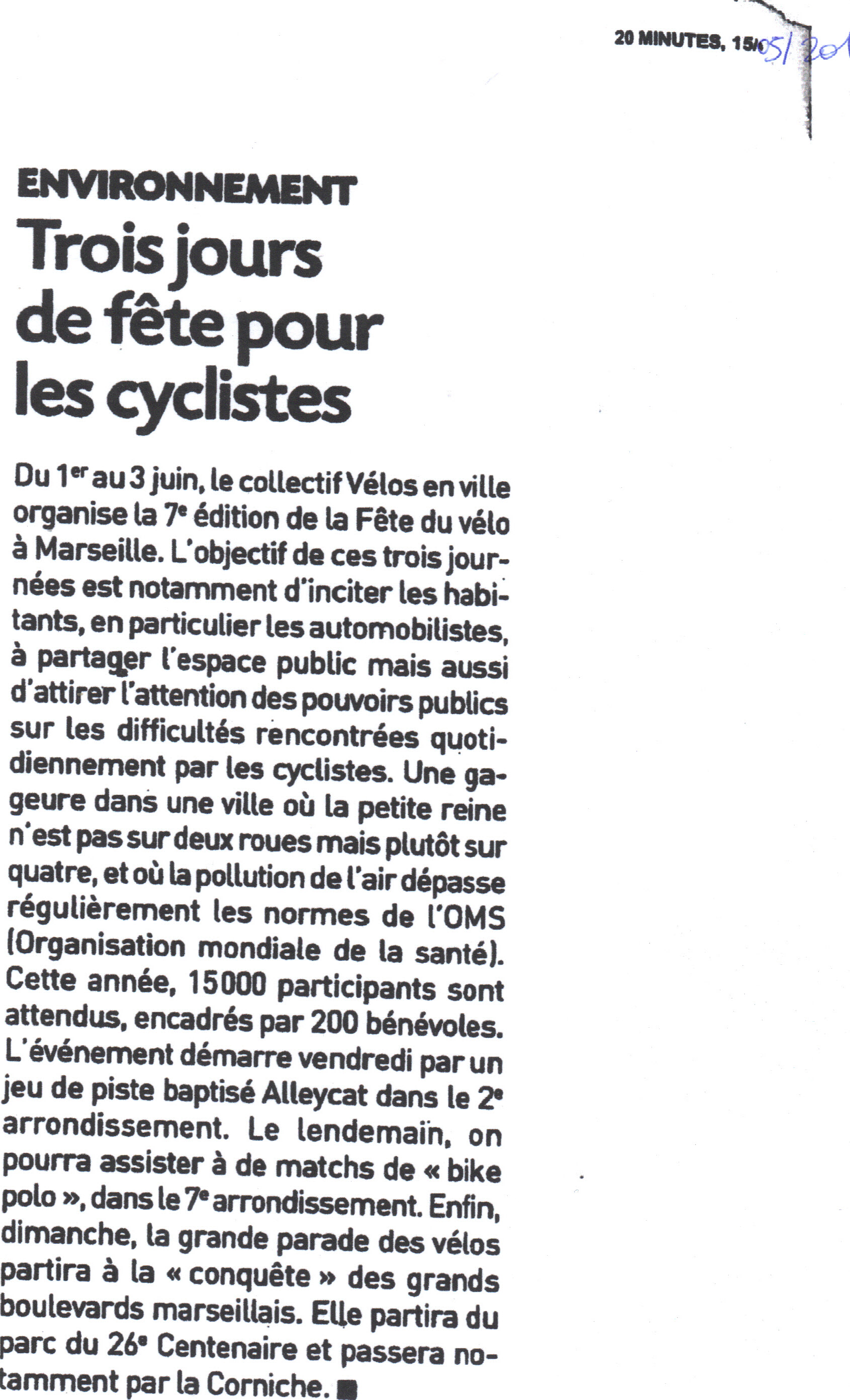 2012.05.15.20minutes.Trois jours de fête pour les cyclistes