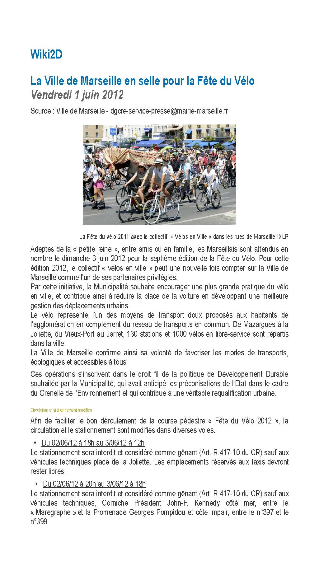 2012.06.01.Wiki2DLa Provence1.La ville de Marseille en selle pour la Fête du Vélo