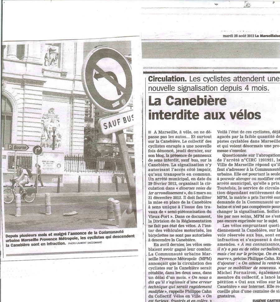 2012.08.28. La Marseillaise.La Canebière interdite aux vélos900