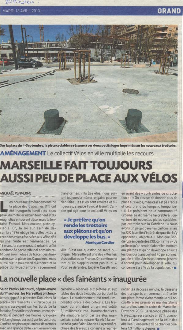 16.04.2013.20minutes.Marseille fait toujours aussi peu de place aux vélos 598x1080