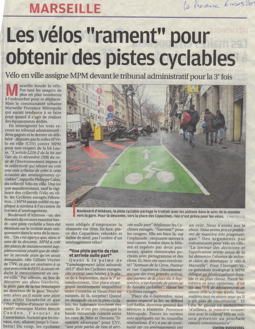 2013.03.06.LaProvence.Les vélos rament pour obtenir des pistes cyclables 836x1080