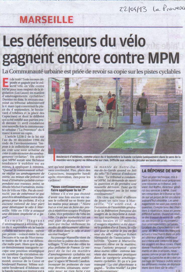 2013.04.22.La Provence. Les défenseurs du vélo gagnent encore contre MPM 737x1080