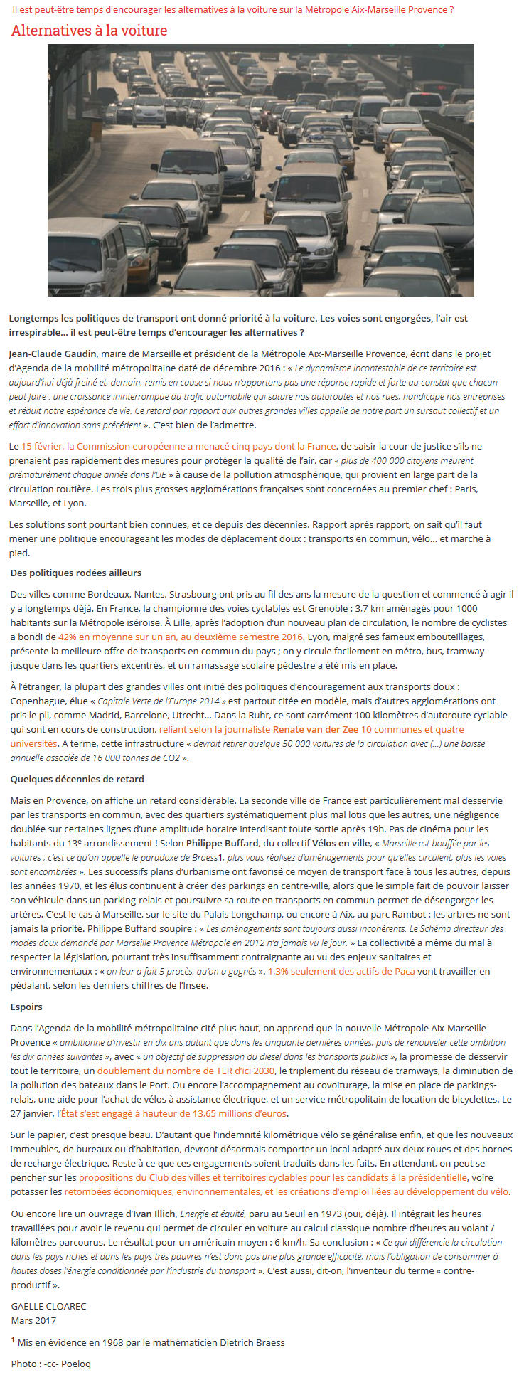 Zibeline 04042017, Collectif Vélos en Ville, Marseille, Aménagements cyclables