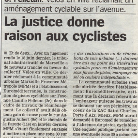 La Marseillaise 11 juillet 2012 - Collectif Vélos en Ville