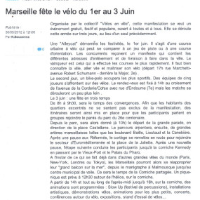 Maritima info 30 mai 2012 - Collectif Vélos en Ville
