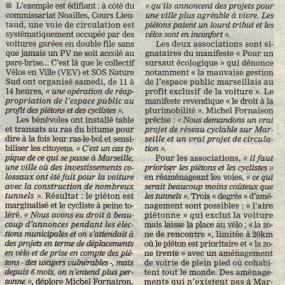 La Marseillaise, 19 octobre 2008 - Collectif Vélos en Ville
