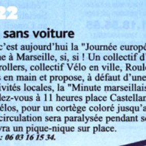 Marseille LHebdo 21 septembre 2005 - Collectif Vélos en Ville