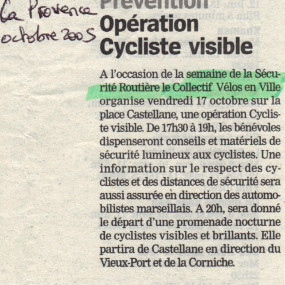 La Provence, octobre 2005 - Collectif Vélos en Ville