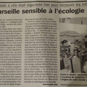 La Marseillaise, 20 octobre 2013 - Collectif Vélos en Ville