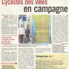 Marseille L'Hebdo, 15 janvier 2014 - Collectif Vélos en Ville