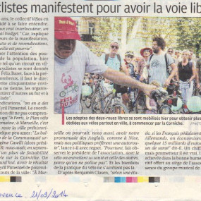La Provence, 21 septembre 2014 (2) - Collectif Vélos en Ville