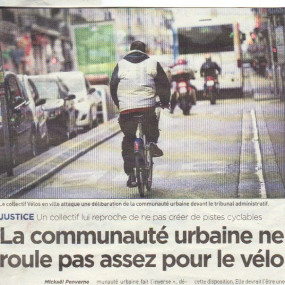 20 minutes, 7 octobre 2014 - Collectif Vélos en Ville